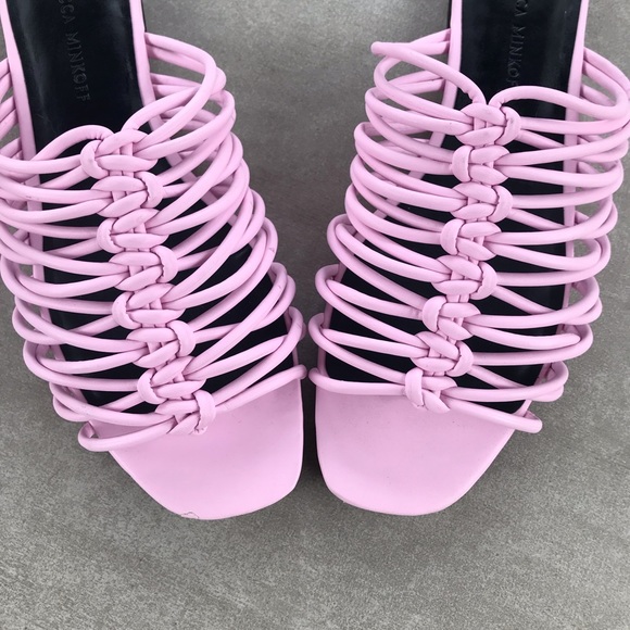 Rebecca Minkoff Maelynn Strappy Pink Slides - Picture 2 of 6